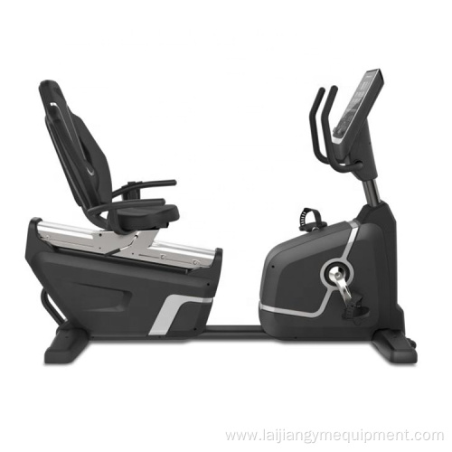 Touch screen multiple display recumbent exercise bike